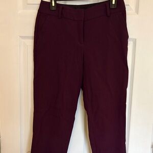 LOFT Deep Burgundy Ankle Pants